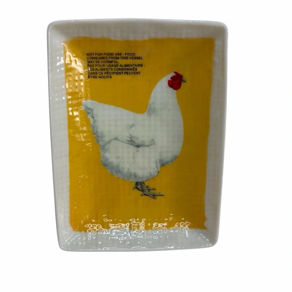 Ashland Mini Trinket Dish Tray Chicken Hen Farmhouse Country Decor Yellow NEW